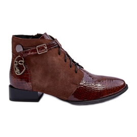 Botas Femininas de Couro Maciejka 5743A-02 Marrom