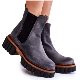 Botas de Couro Trabalhadores Maciejka Cinza 05312-03 Botas de Couro Trabalhadores Maciejka Cinza 05312-03