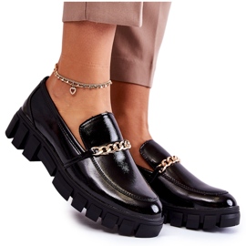 Sergio Leone Sapatos Lacados com Corrente Black Anne preto Sergio Leone Sapatos Lacados com Corrente Black Anne preto