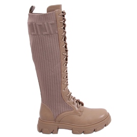 BM Botas de equitação Keyshia LT.KHAKI com parte superior flexível bege