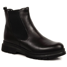 Botas de cano curto de pele Dolce Pietro pretas preto