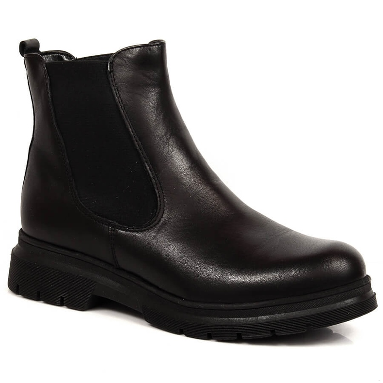 Botas de cano curto de pele Dolce Pietro pretas preto