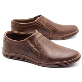 Polbut Mocassim masculino em couro 334 marrom