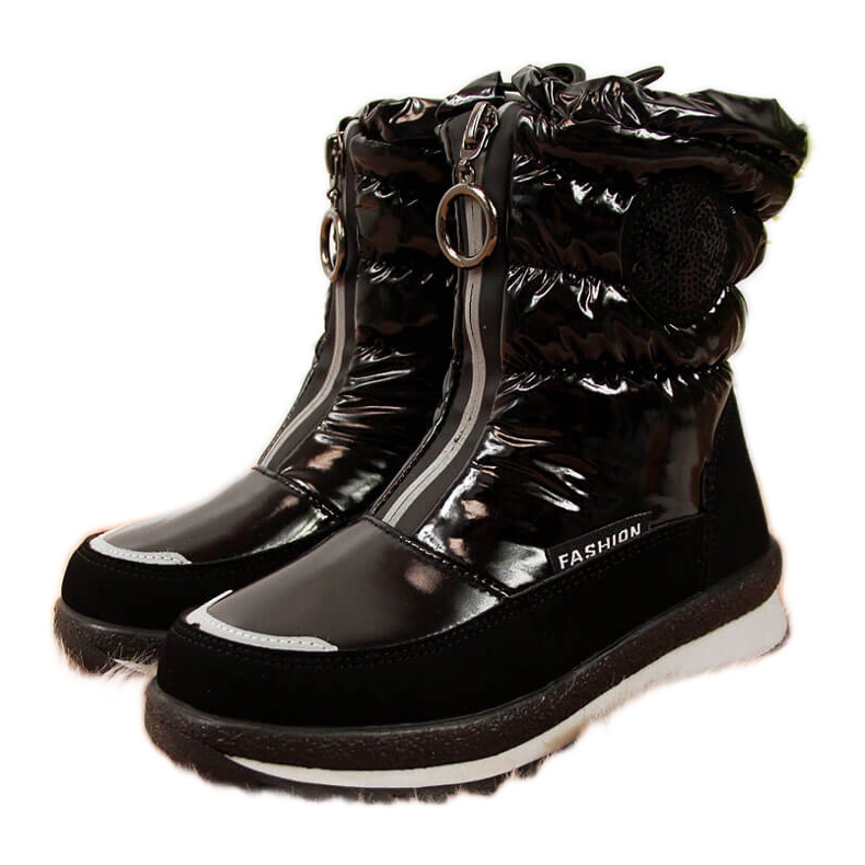 Botas de neve pretas impermeáveis ​​de menina Miss preto