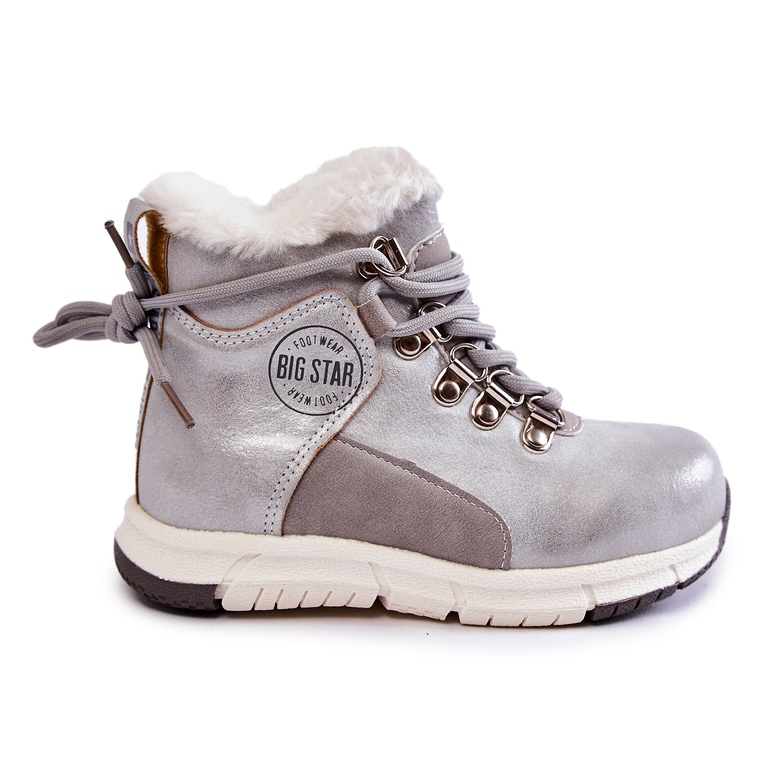 Botas isolantes para crianças com zíper Big Star KK374178 Silver prata