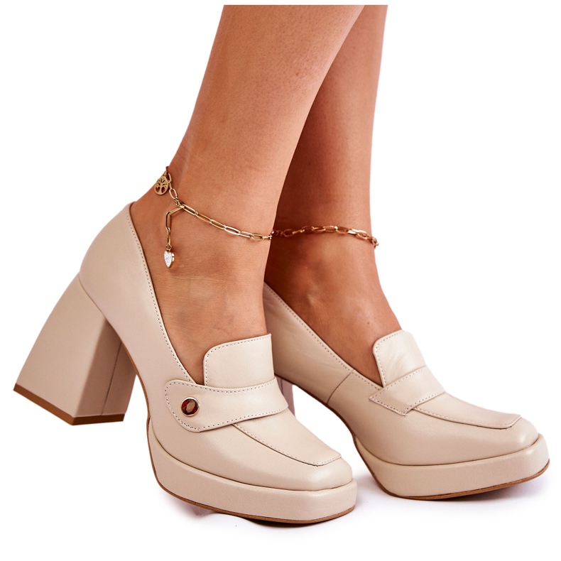 Lewski Shoes Sapatos scarpins de couro Lewski 3195/2 bege