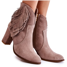 Lewski Shoes Sapatos femininos de camurça Lewski 3093 Cappucino marrom