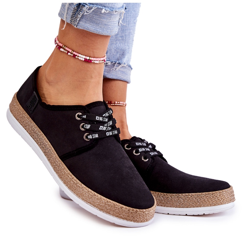 Tênis feminino baixo Memory Foam System Big Star KK276004 Preto