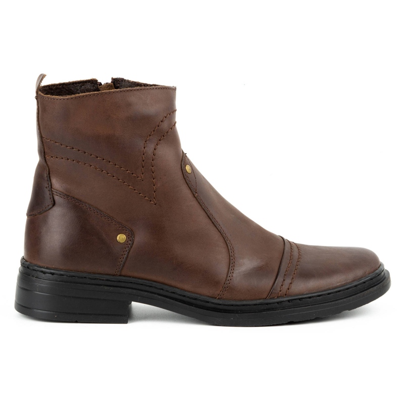 Polbut Botas masculinas isoladas de inverno Chelsea 252 marrons castanho