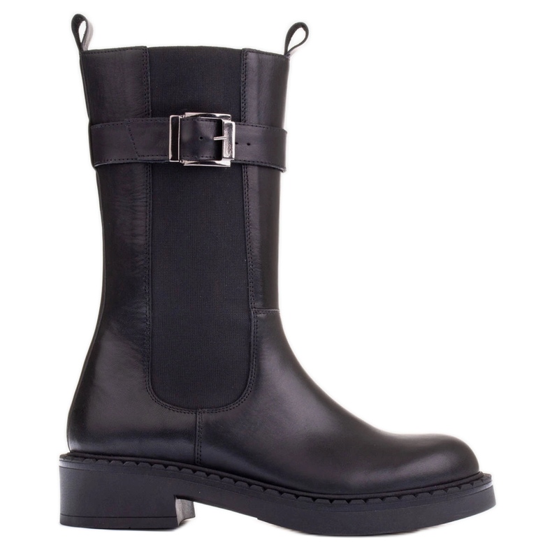 Marco Shoes Botas altas com borracha larga preto