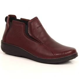 Botas de couro confortáveis ​​para mulheres com isolamento bordô Helios marrom