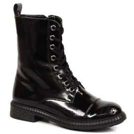 T.Sokolski Botas femininas com cadarço com zíper, T isolado preto. Sokolski
