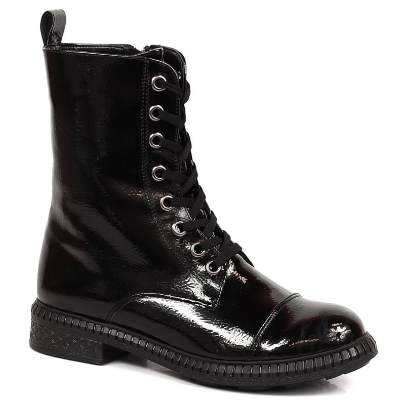 T.Sokolski Botas femininas com cadarço com zíper, T isolado preto. Sokolski