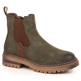 Botas quentes Jodhpur verdes eVento na plataforma