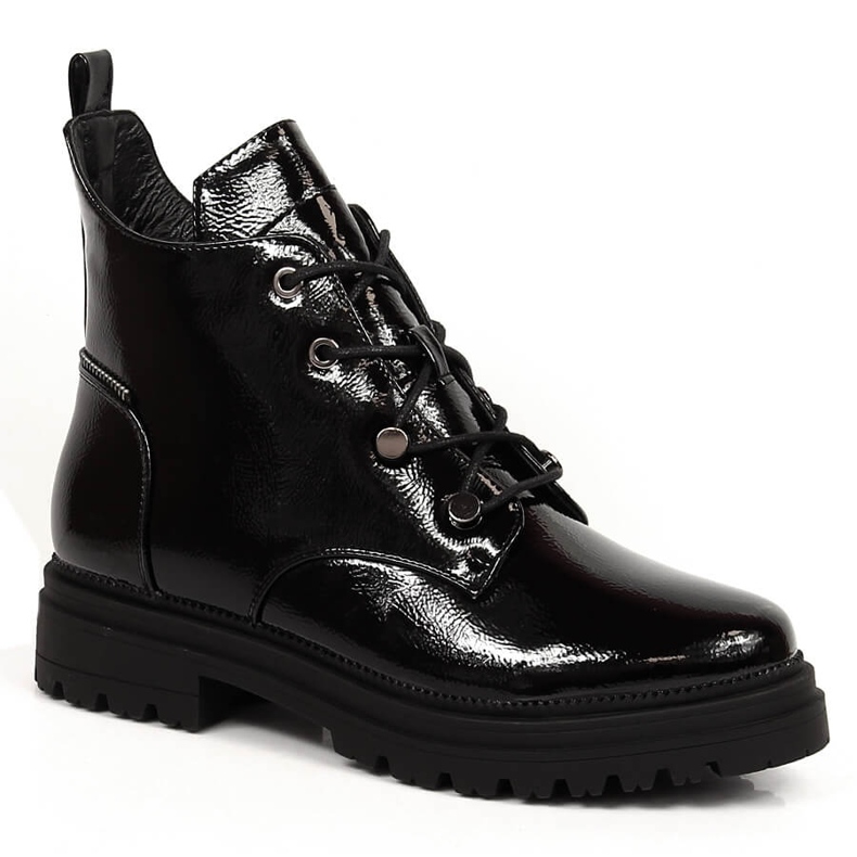 Botas femininas com isolamento preto patenteado Filippo PAW387