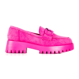 Mocassins femininos rosa na plataforma Shelovet