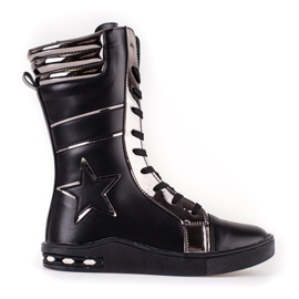 Botas para menina com cano alto Shelovet preto