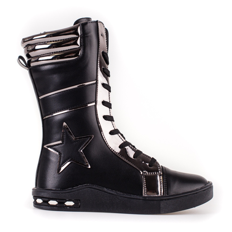 Botas para menina com cano alto Shelovet preto
