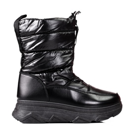 W. Potocki Botas de neve femininas negras na plataforma Potocki preto