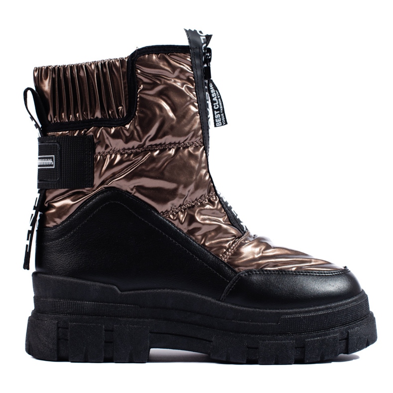 Botas de neve femininas na plataforma Vinceza dourado