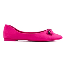 Bailarinas de camurça com laço Shelovet rosa Bailarinas de camurça com laço Shelovet rosa