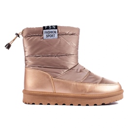 W. Potocki Botas de neve Potocki de mulher com cano baixo, dourado