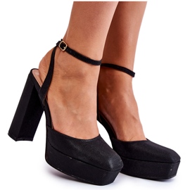 Sandálias Femininas Glitter no Salto Black Rosel preto