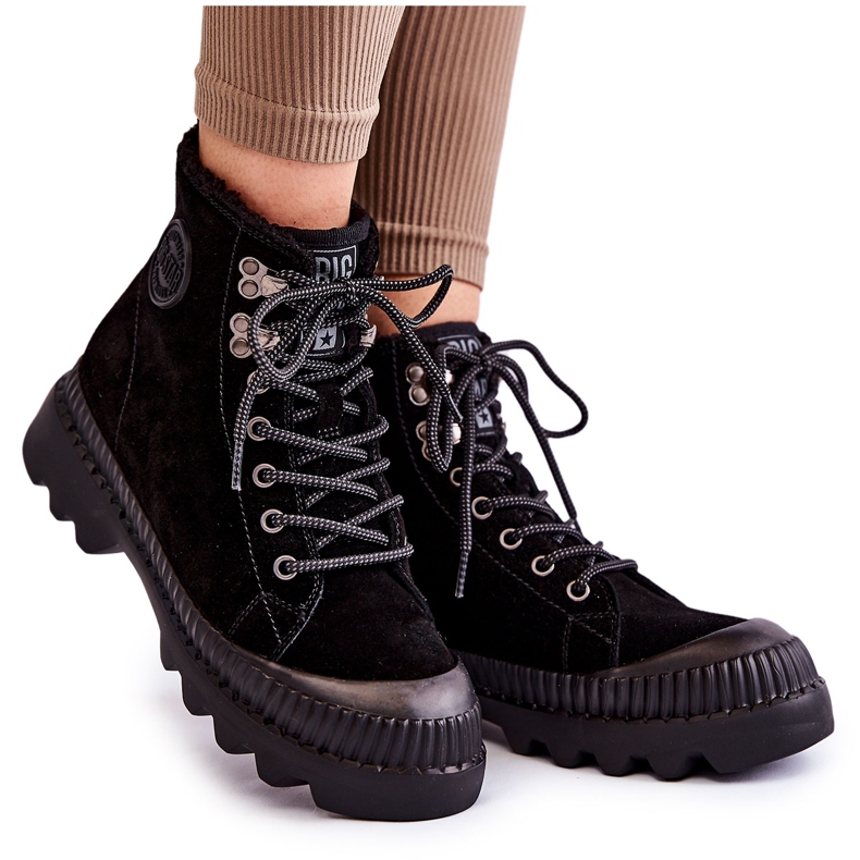 Botas quentes de camurça Big Star KK274522 preta preto