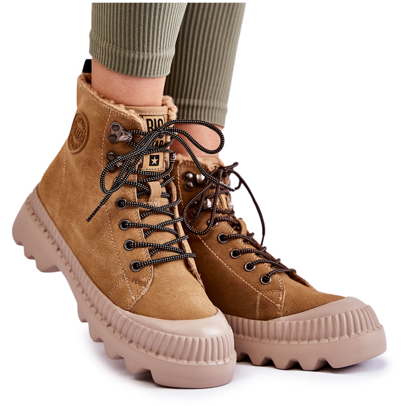 Botas quentes de camurça Big Star KK274521 Bege castanho