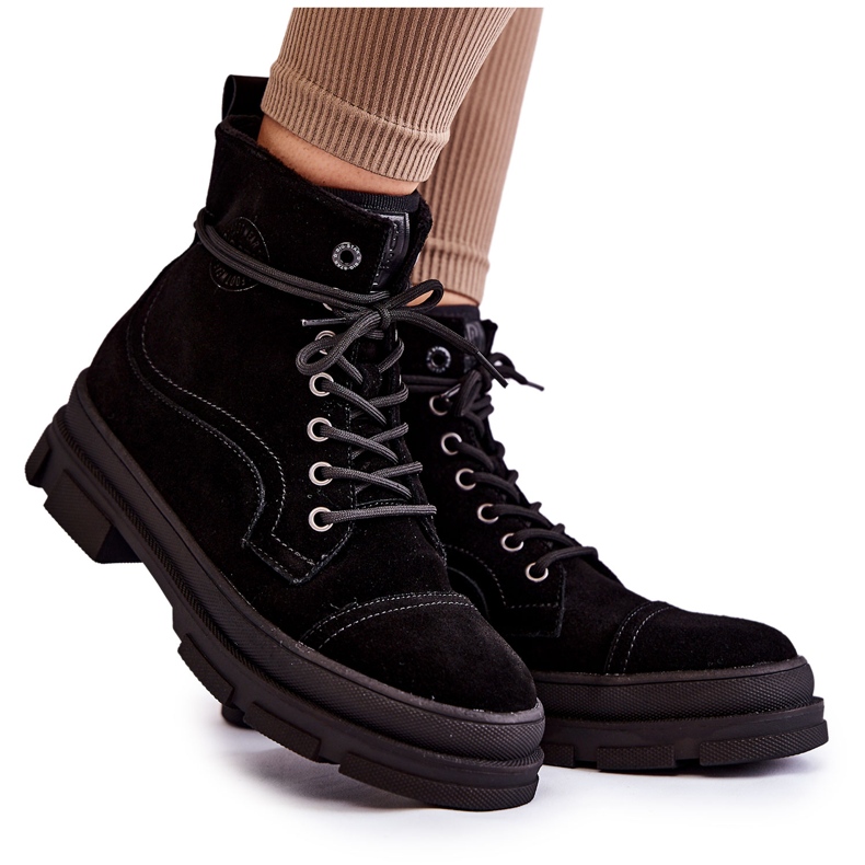 Botas quentes de camurça Big Star KK274525 preta preto