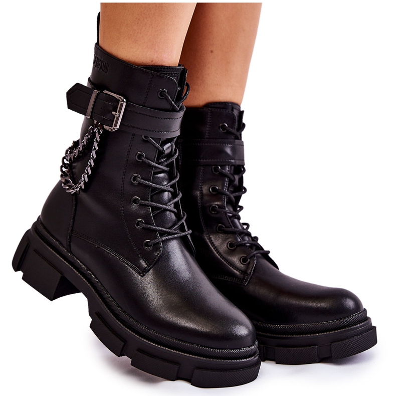Botas Quentes de Couro Botas Big Star KK274486 Preto