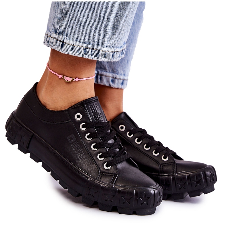 Tênis de couro da moda Big Star KK274143 Preto