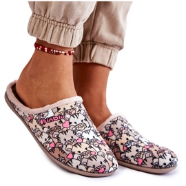 Chinelos caseiros para gatos Inblu GF-12-011 bege castanho multicolorido