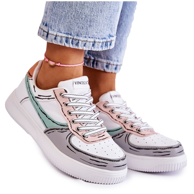 Vinceza Tênis esportivo baixo feminino multicolorido Solveig