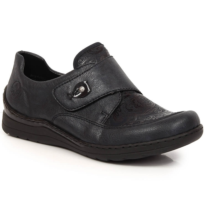 Sapatos femininos com velcro azul marinho Rieker 48951-14