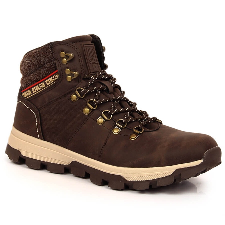 Trekking sapatos altos para homens marrom Big Star KK174216 castanho