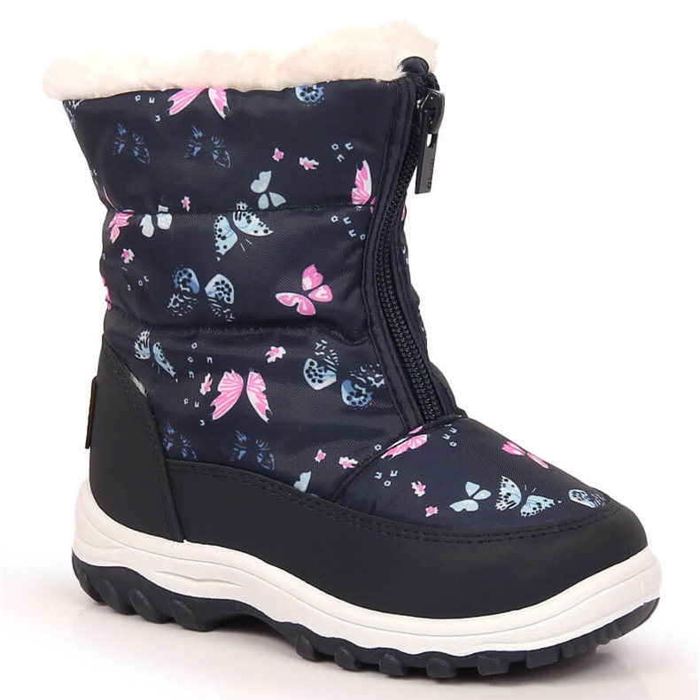 Botas de neve para menina com borboletas isoladas Big Star KK374236 azul