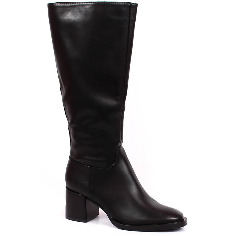 Botas femininas pretas Sergio Leone quentes no poste preto