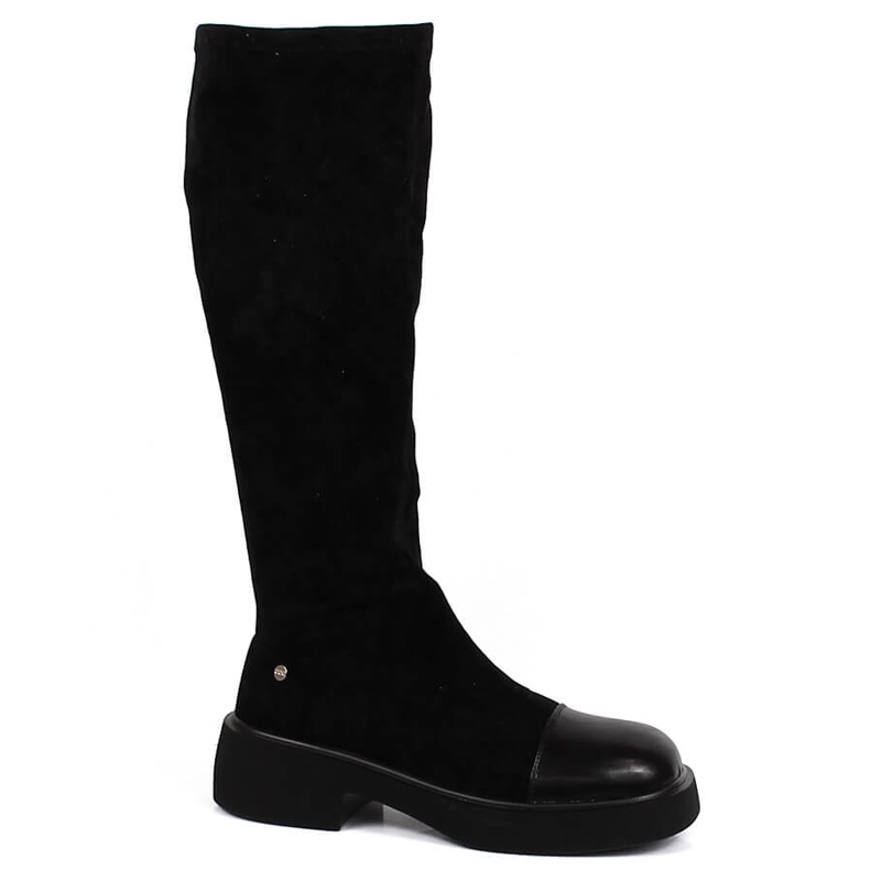 Botas femininas de couro Goe preto KK2N4058