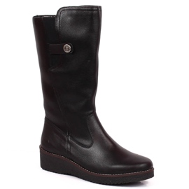 Botas de couro confortáveis ​​isoladas com lã de ovelha Rieker Y4655-00 preto