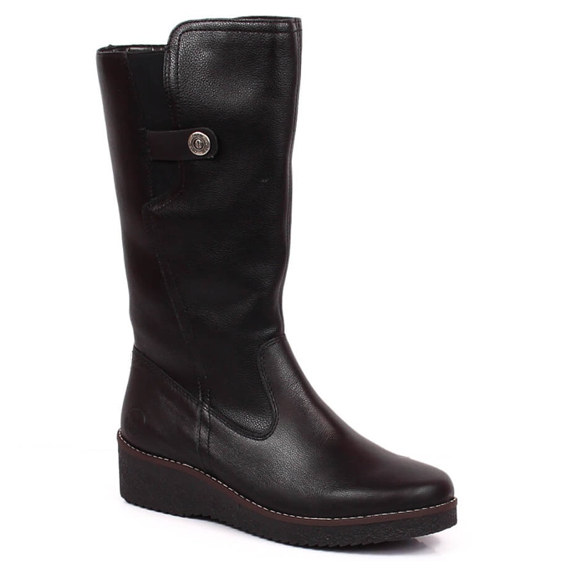 Botas de couro confortáveis ​​isoladas com lã de ovelha Rieker Y4655-00 preto