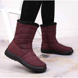 News Botas de neve impermeáveis ​​para mulher com isolamento alto bordeaux NOTÍCIAS vermelho