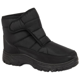 News Botas de neve masculinas com isolamento de velcro, pretas Notícias preto