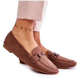 Mocassins de camurça com decoração marrom Santi