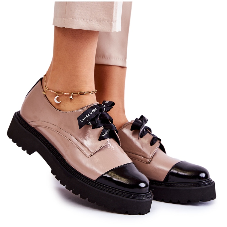 Sapatos Lacados Laura Messi 2441 Bege castanho
