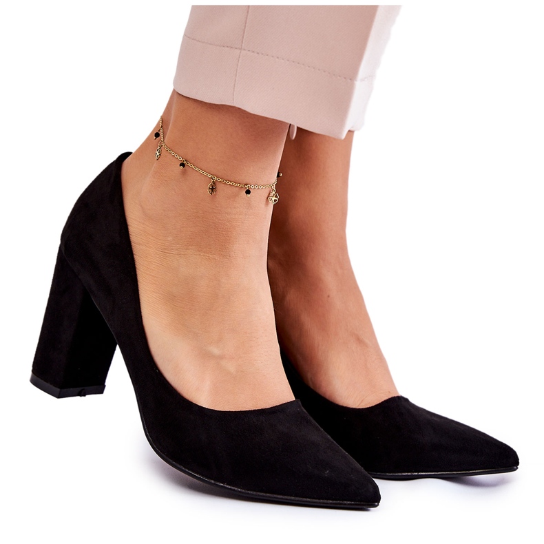 PS1 Sapatos de camurça clássicos em um salto Kendra preto