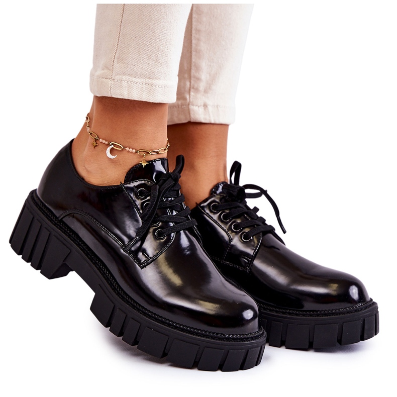 Sapatos Lacados da Moda La.Fi 210013B-NL Preto