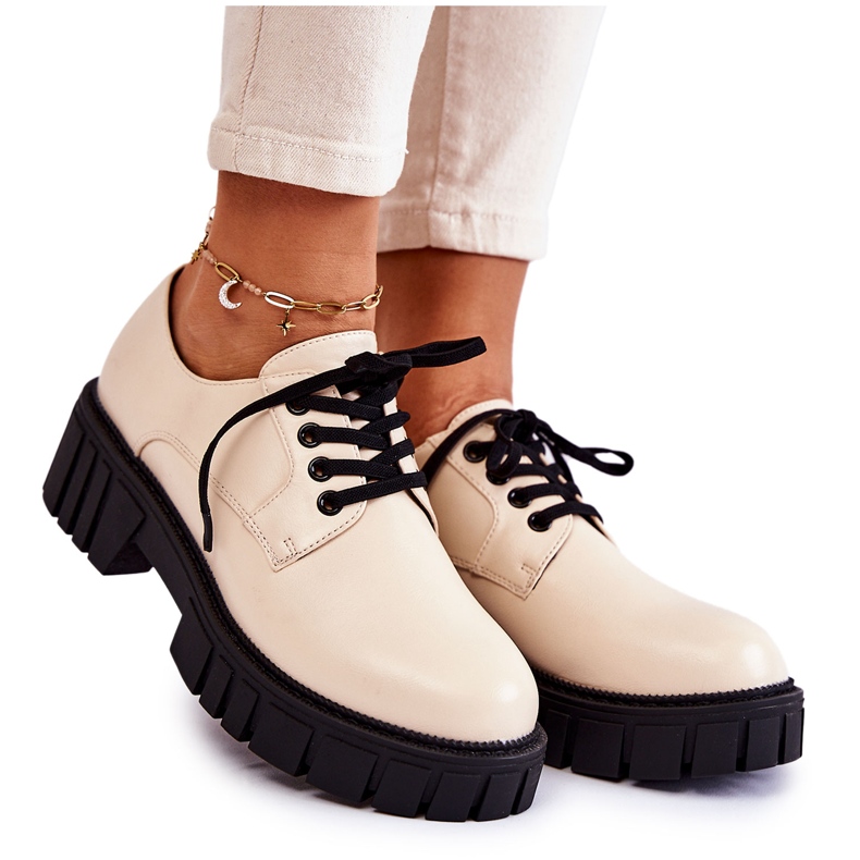 Sapatos de couro da moda La.Fi 210013BE-PU bege