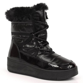 Botas de neve com plataforma e pele NEWS W EVE379 preto