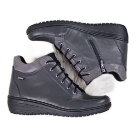 Botas de couro com cunha isolada Helios W H524A cinza